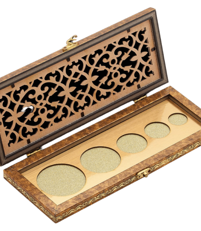 Long silver coin open