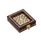 Silver Coin Box (Oval Maroon 4 Coin)